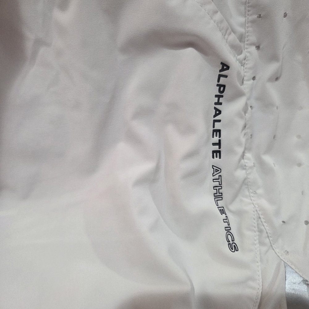 Alphalete White Athletic Men’s Shorts with Black Accent - Picture 3 of 11